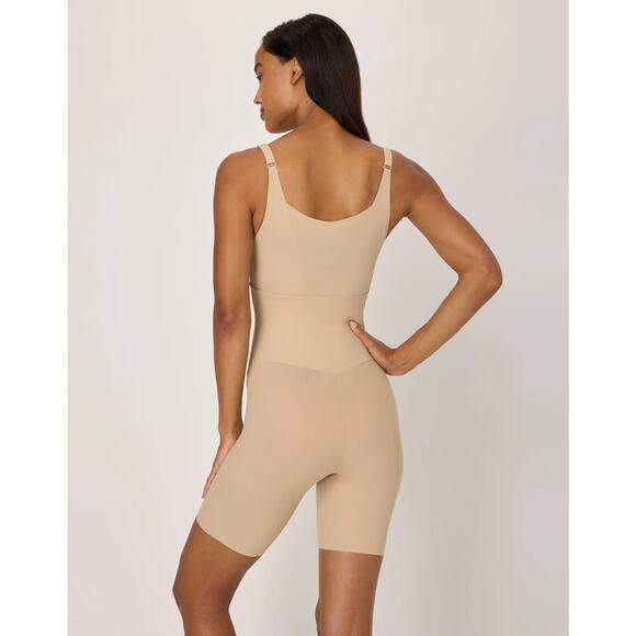 Maidenform Sz M Beige Wear-Your-Own-Bra Tummy Control Shapewear Bodysuit H15-19 - Picture 2 of 8